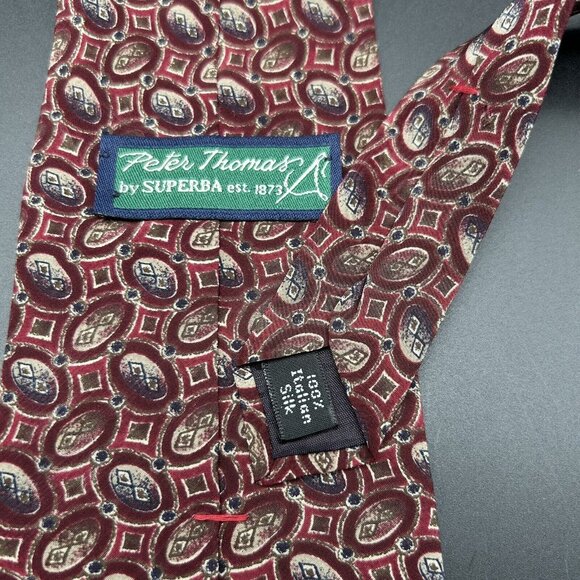 Lot of 5 Men's Neck Ties Shades of Red 55-57" Long 3.5-4" Wide 100% Silk USA - Picture 6 of 8